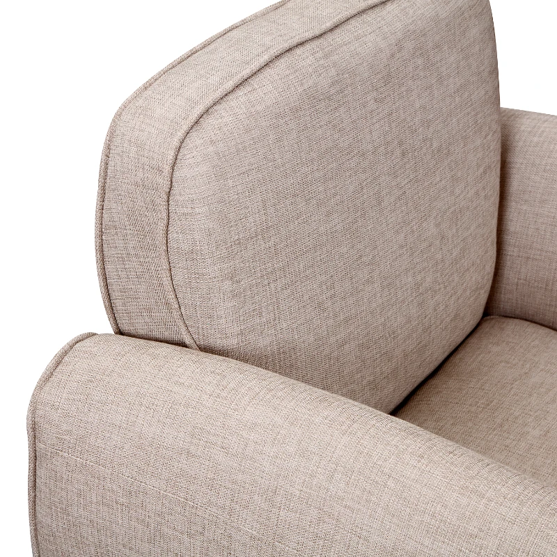 HomCom Fotoliu Clasic cu Brat captusit in Tesatura de Lin, Crem, 84x65x82.4cm