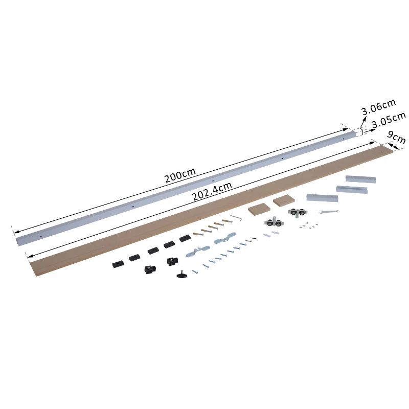 Homcom Kit Feronerie Rustic – 6 Piese pentru Usi Glisante din Lemn