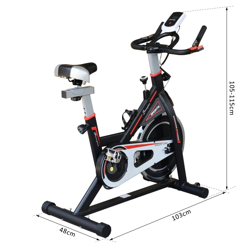 Homcom Cyclette Allenamento Aerobico da Casa Professionale in Acciaio, Nero