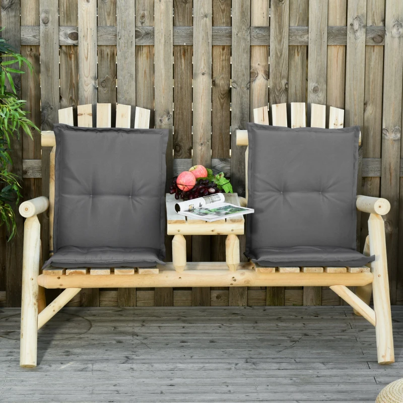 Outsunny Set 2 Bucati Perne pentru Scaune de Gradina cu Spatar Inalt Gri Inchis