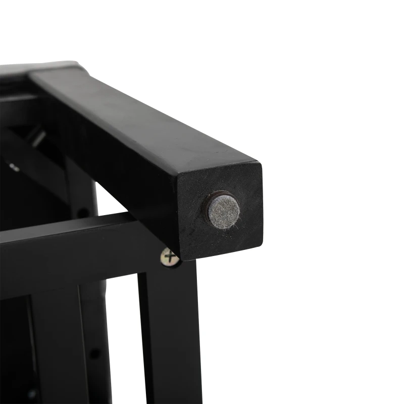 Homcom Banca pentru Pantofi Chesterfield Captusita Lemn Negru si Flanela Gri 80x40x46cm