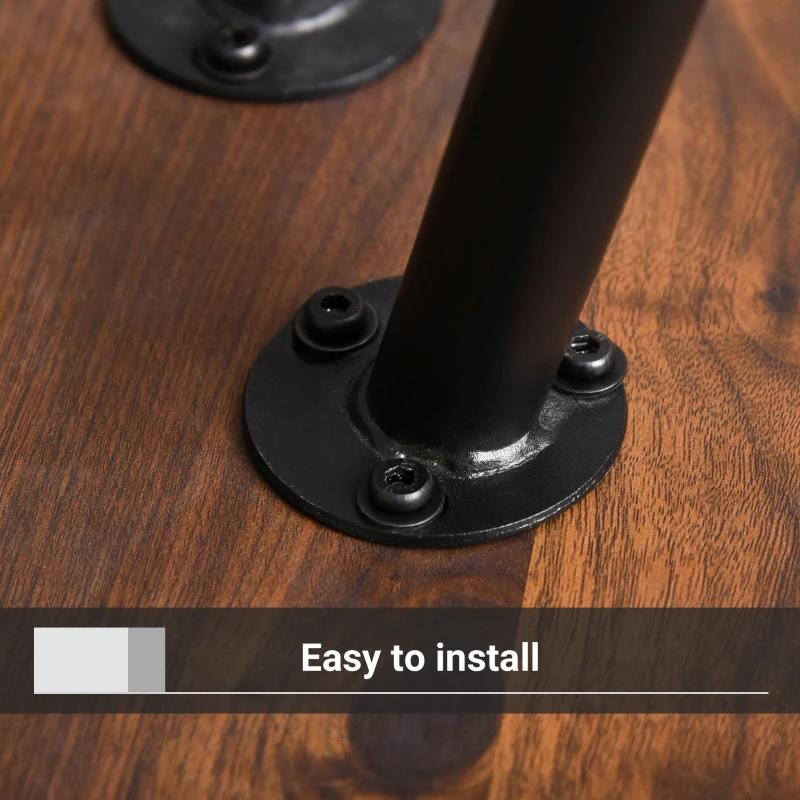 HOMCOM Masute de sufragerie in Stil industrial, Set 2 Piese, din Lemn Forma de Picatura