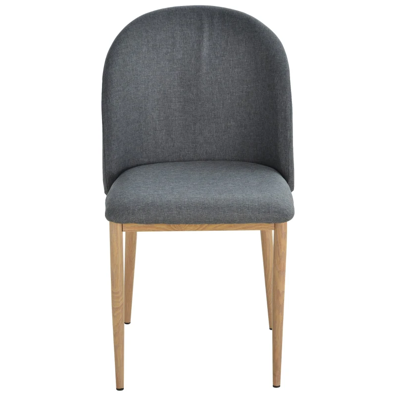 HomCom set 2 scaune captusite, 50x58x85 cm, gri