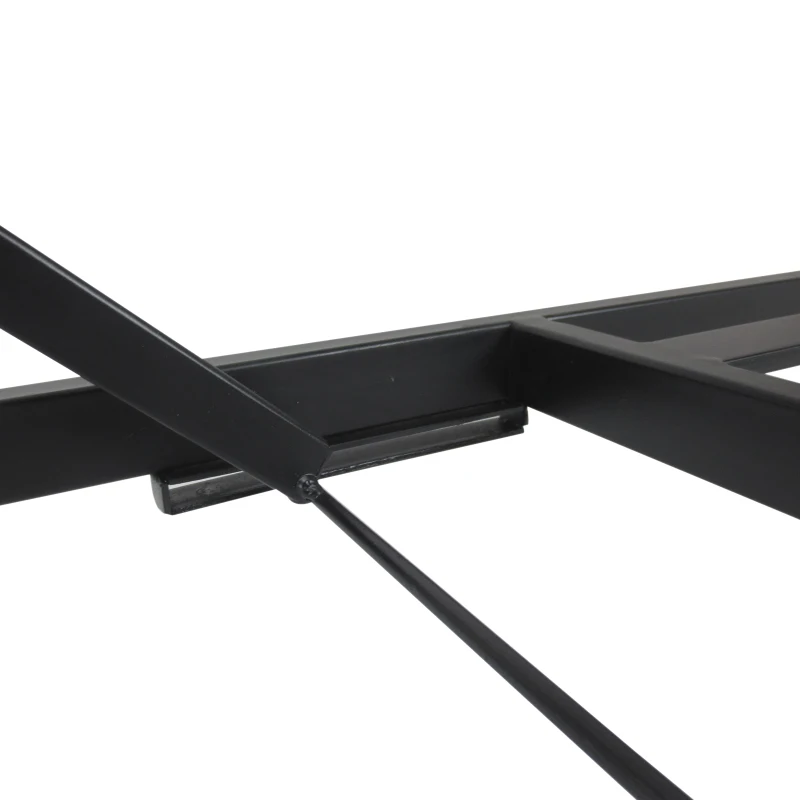 Outsunny Bancuta de Gradina In Fier Forjat cu Dungi Negru