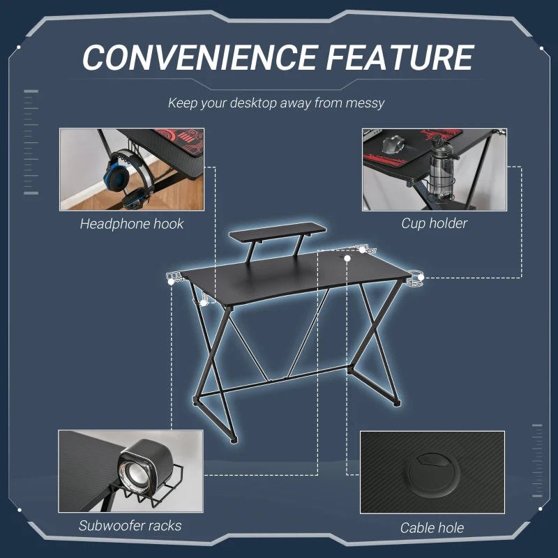 HOMCOM birou gaming pentru computer, 106x60x93.5 cm
