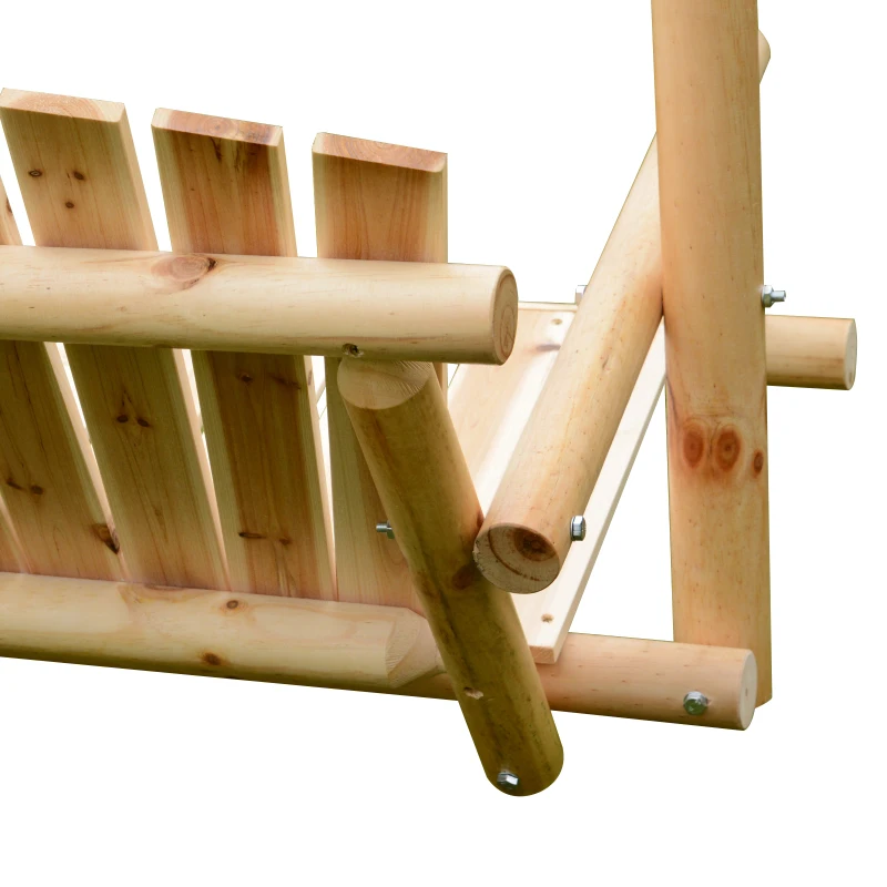 Outsunny Dondolo da Giardino in Legno di Abete Naturale a Doghe