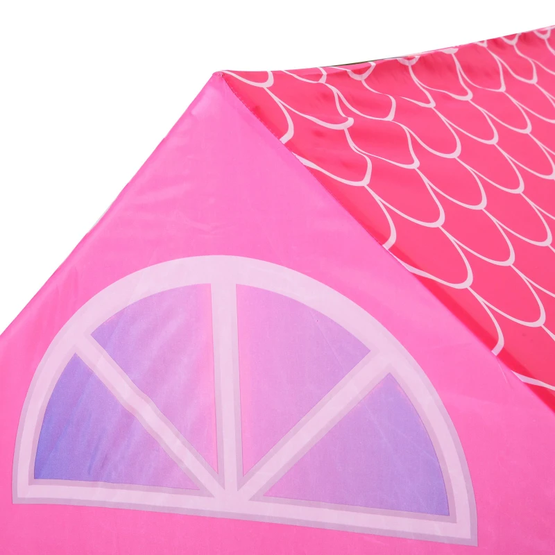 HOMCOM Cort Princess Play pentru Fete de peste 3 ani pentru Interior si Exterior Roz 93 x 69 x 103 cm