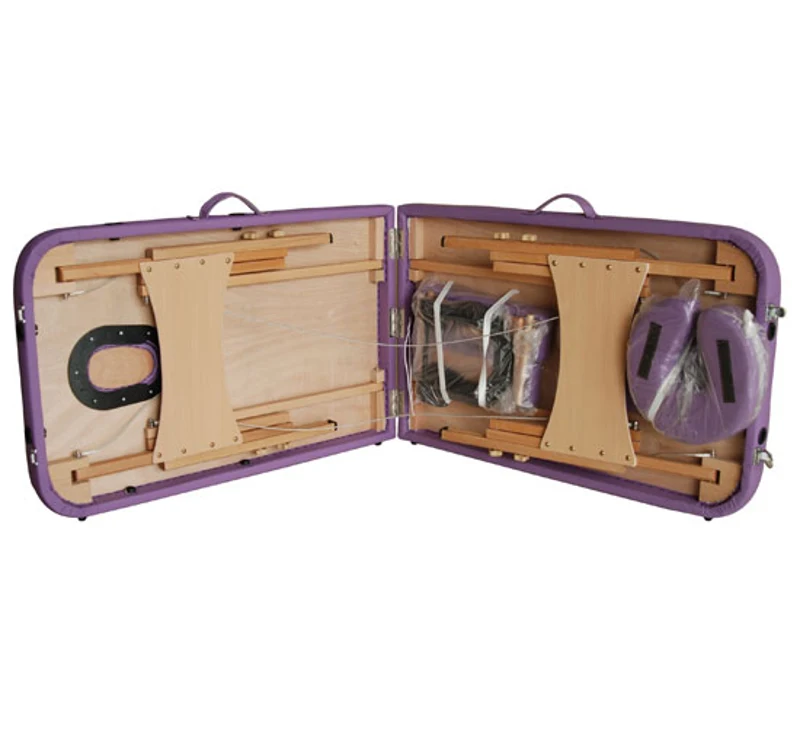 HomCom Lettino da Massaggio Fisioterapia Pieghevole con 2 Zone 182 x 60cm Viola