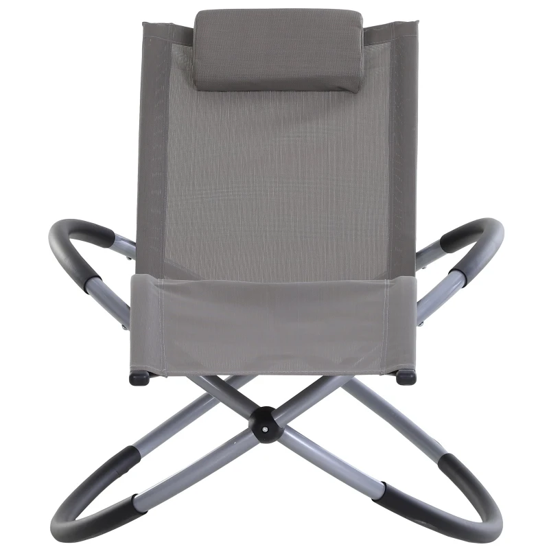 Outsunny Scaun Balansoar din Texilene Zero-Gravity Gri 154x80x84cm