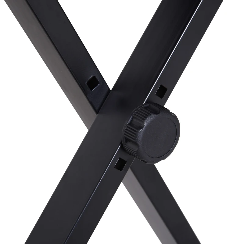 HOMCOM Scaun Captusit pentru Pian Pliabil cuInaltime Reglabila, Negru, 39x29x51cm