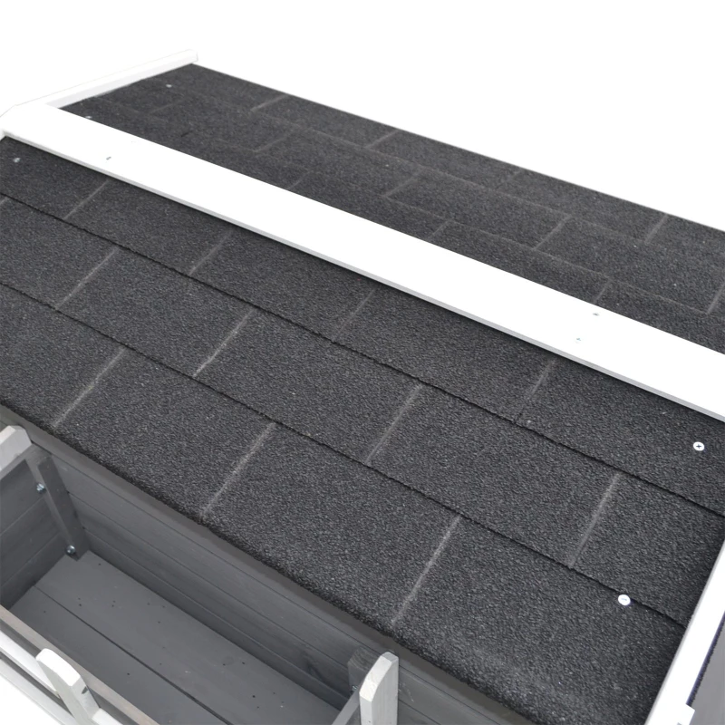 PawHut cusca inaltata cu balcon si acoperis, 83x66.5x74.7 cm