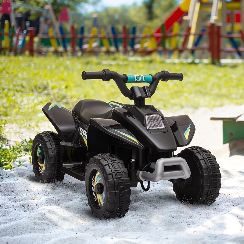 HOMCOM ATV Electric pentru Copii 6V Viteză 2.8-4.6km/h Vârstă 18-36 Luni Negru(m-2)