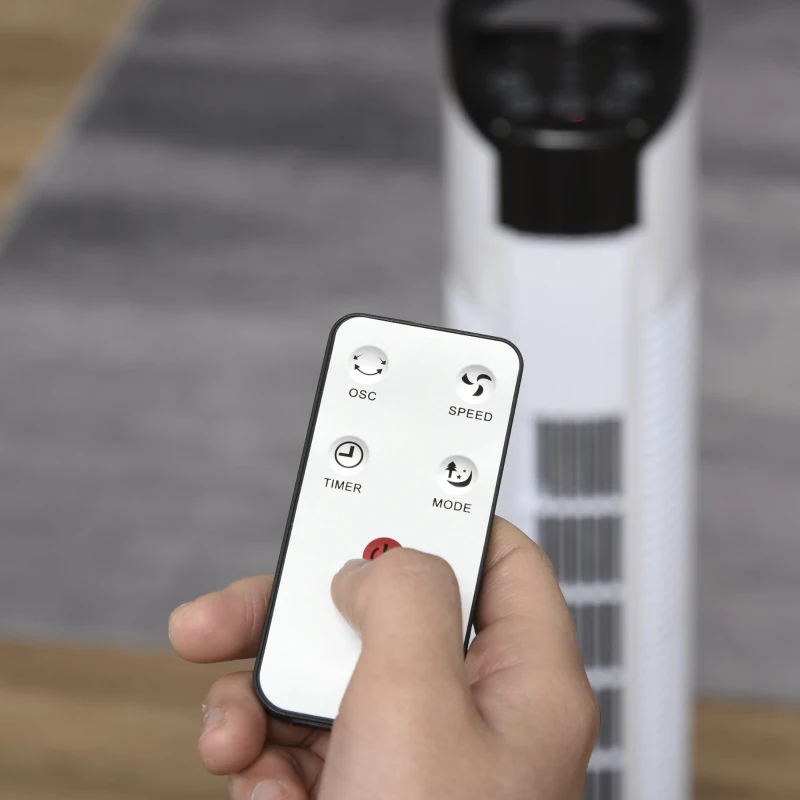 HOMCOM Ventilator tip Coloana cu Telecomanda Oscilatie 3 Functii 3 Viteze