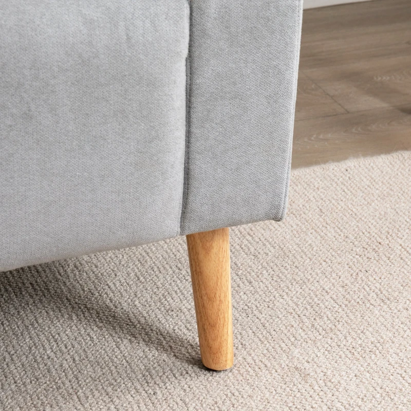 HOMCOM Canapea Compacta 2 Locuri Design Modern, Spate Matlasat, Gri