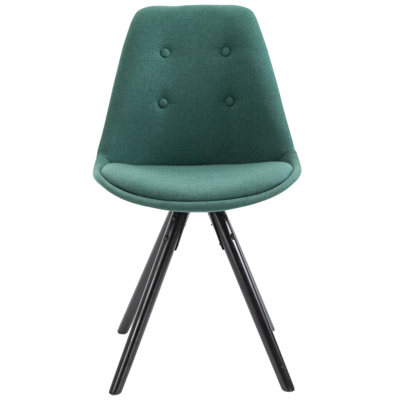 HOMCOM Set 2 Piese Scaune de Pranz captusite design modern pentru sala de pranz verde