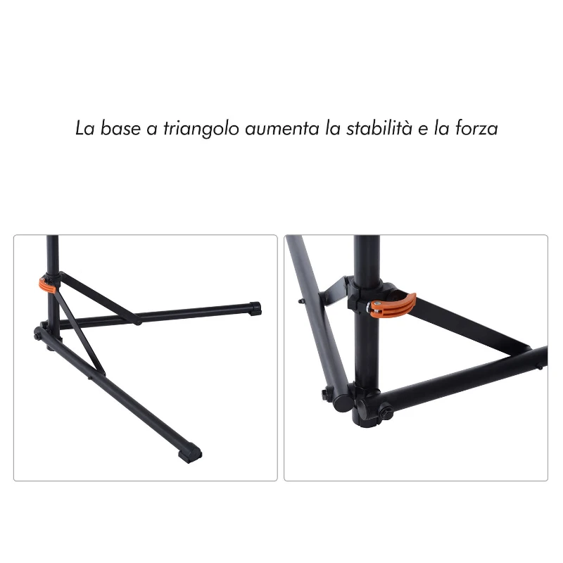 HomCom Suport reparație biciclete, din Fier și PP, 85x59x100-159cm
