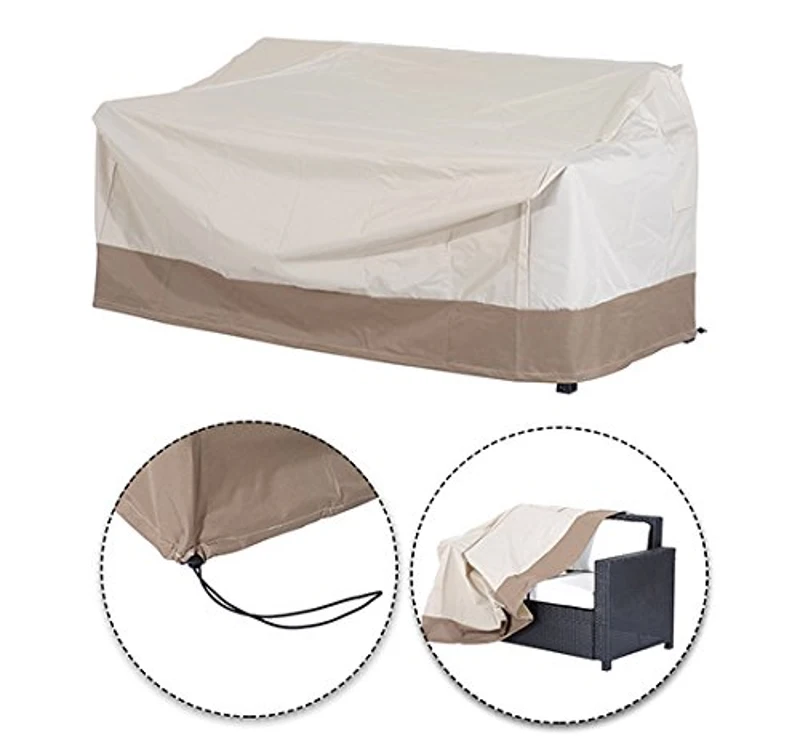 HomCom Prelată pentru Acoperirea Mobilierului din Material Oxford, Crem și Maro, 152x87x59/79cm