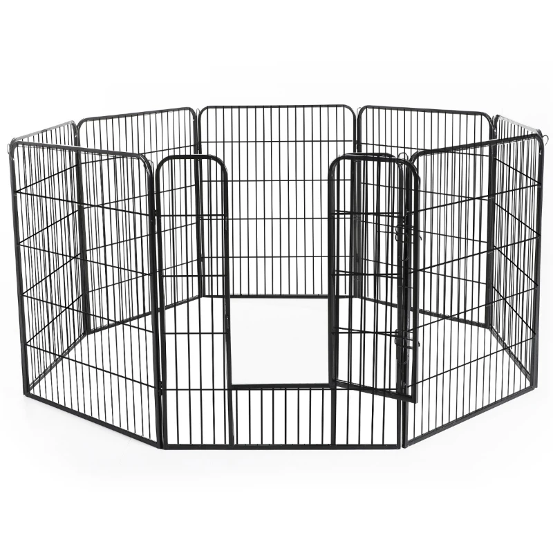 PawHut Gard Modular pentru Animale Câini Pisici Pui Rozătoare 8 Bucăți 80x100cm