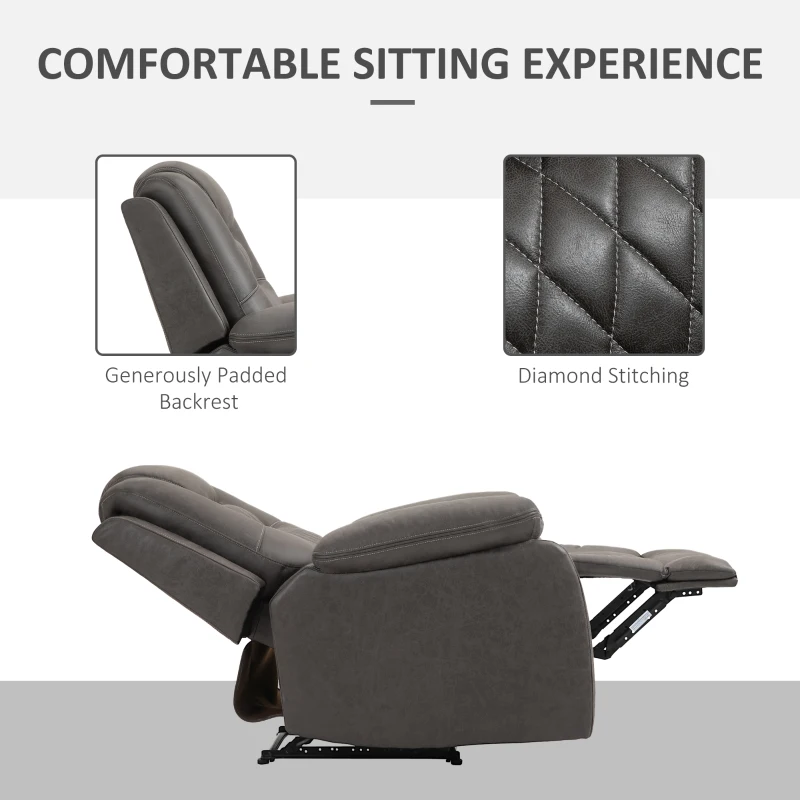 HOMCOM Fotoliu Rabaltabil 150° cu Suport pentru Picioare si Umplutura Suplimentara din Microfibra, Maro 94x95x99cm