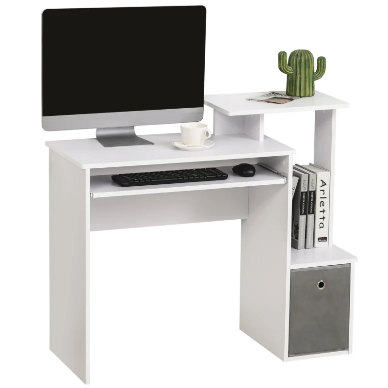 Homcom Birou Modern pentru PC – Cu Blat, Sertar & Suport Tastatura