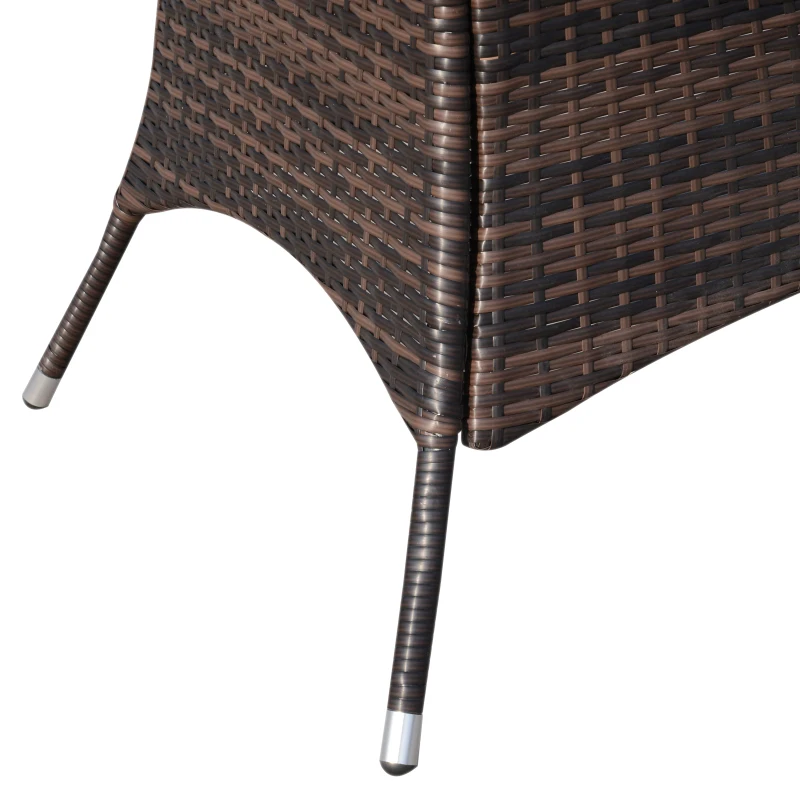 Outsunnt Masuta e Gradina in PE Rattan cu Raft Inferior,Maro,150x85x74cm