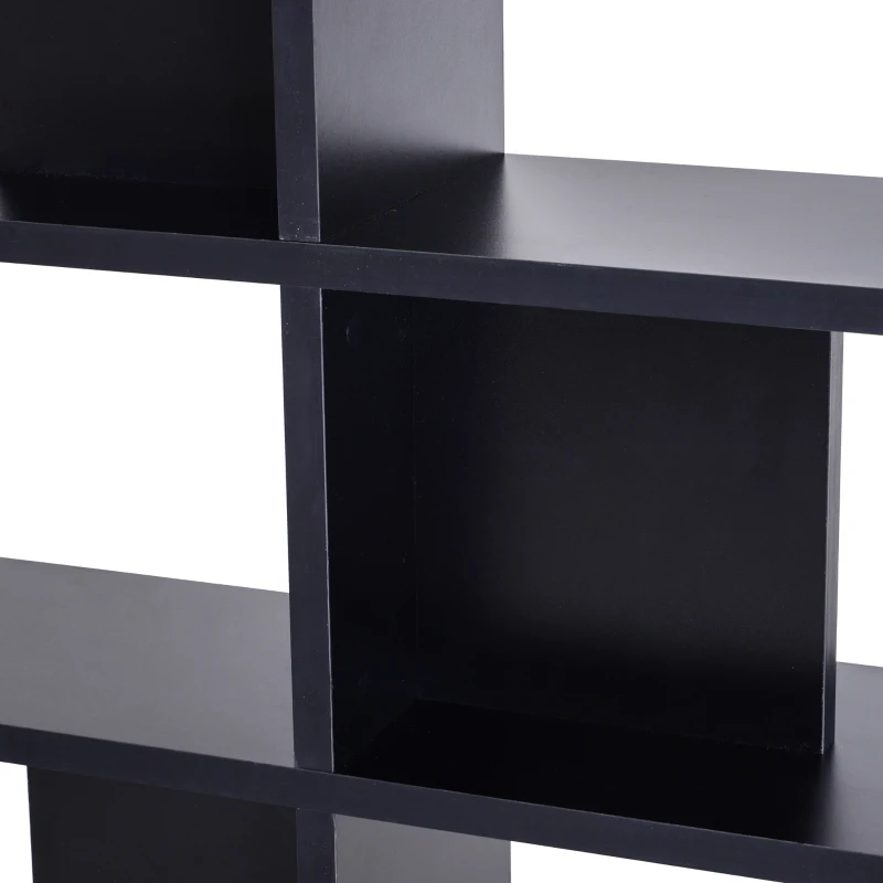 Homcom Mobilier cu Rafturi Librarie 5 Niveluri in Lemn, Negru, 120x28.6x160cm