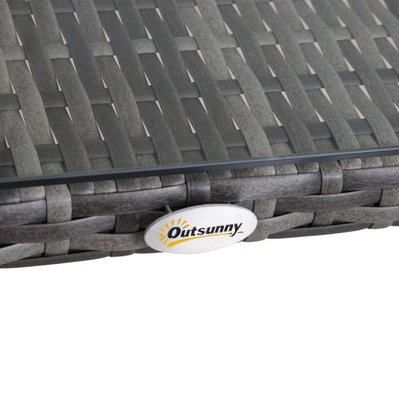 Outsunny Set Mobilier pentru Extern Canapea si Fotolii cu Masuta in PE Rattan si Aluminiu Gri