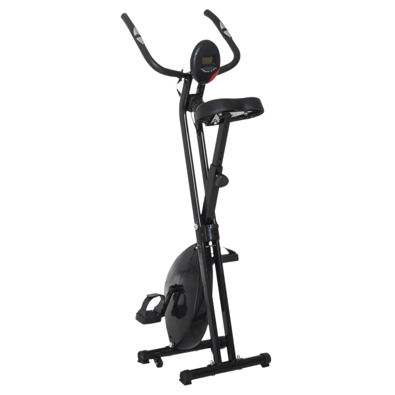Bicicleta de exercitii pliabila HOMCOM cu afisaj si 8 nivele de rezistenta(m-6)