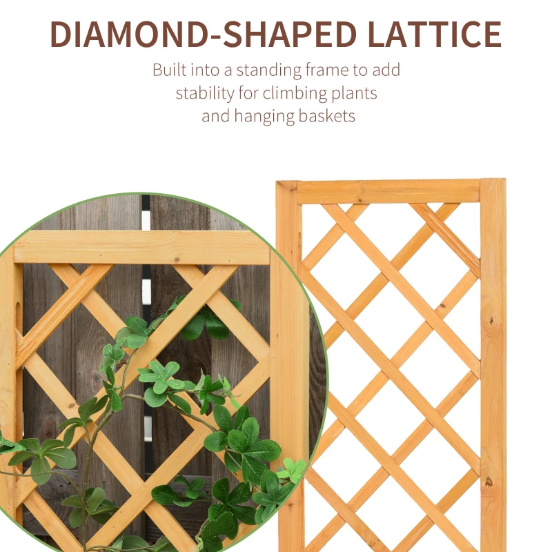 Outsunny Jardiniere din Lemn Impletit pentru Gradina Ghiveci pentru Plante Cataratoare