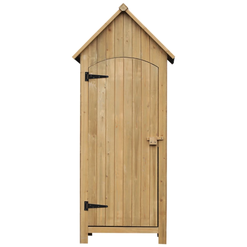 Outsunny Magazie de Scule de Gradina din Lemn Impermeabila cu Usi si Rafturi, 77.5x54.2x179.5 cm(m-12)