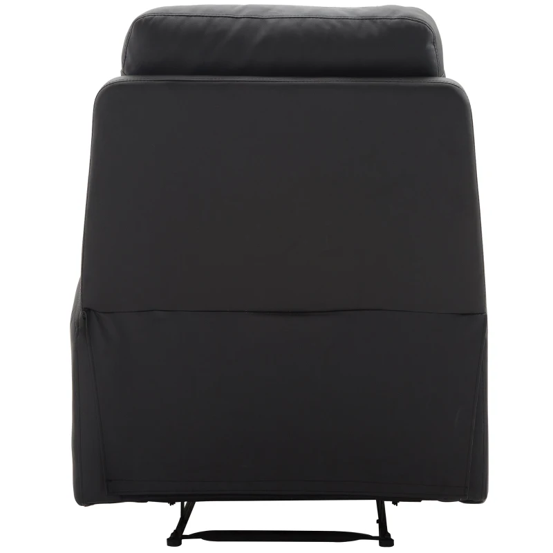 Homcom Fotoliu Relax – Rabatabil cu Taburet, Piele Ecologica Negru