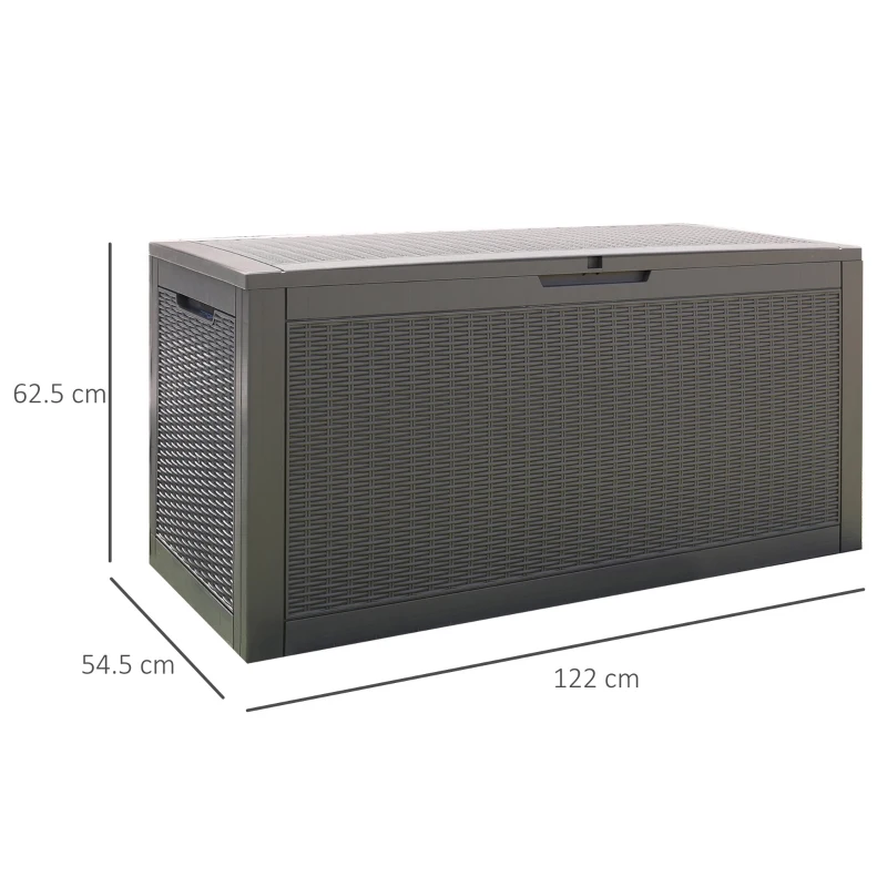 Outsunny Cufar de Gradina Efect Ratan 380L cu Asezare pentru 2 Persoane