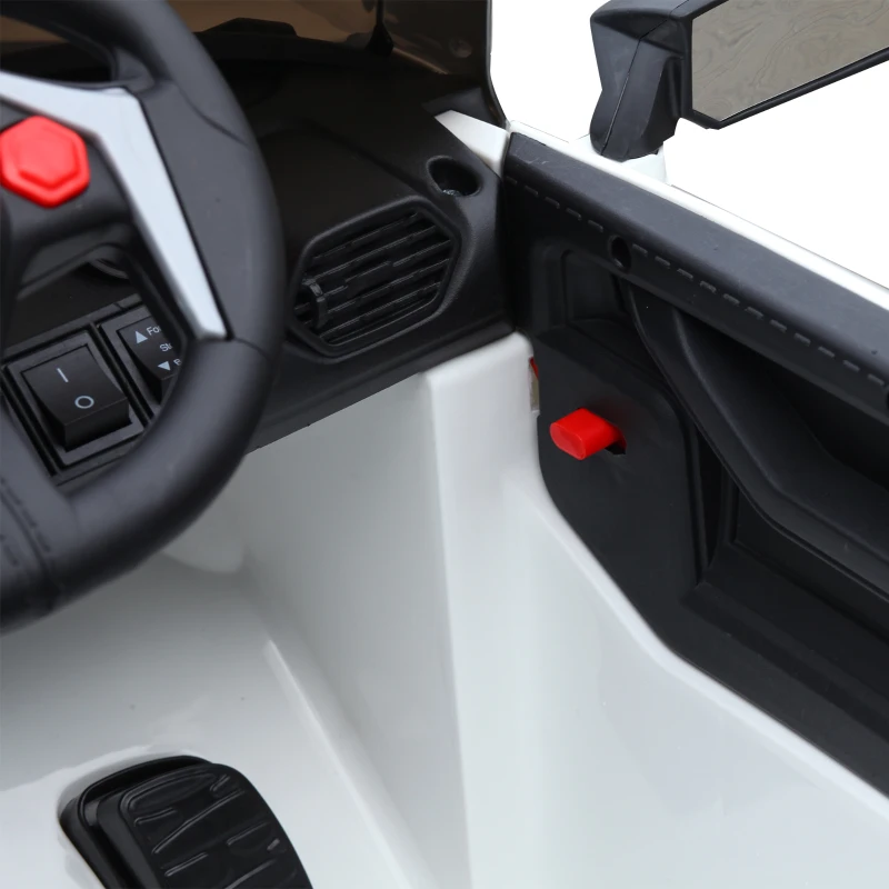 Homcom Masina Sportiva Electrica cu Telecomanda cu Lumini si Muzica Alb