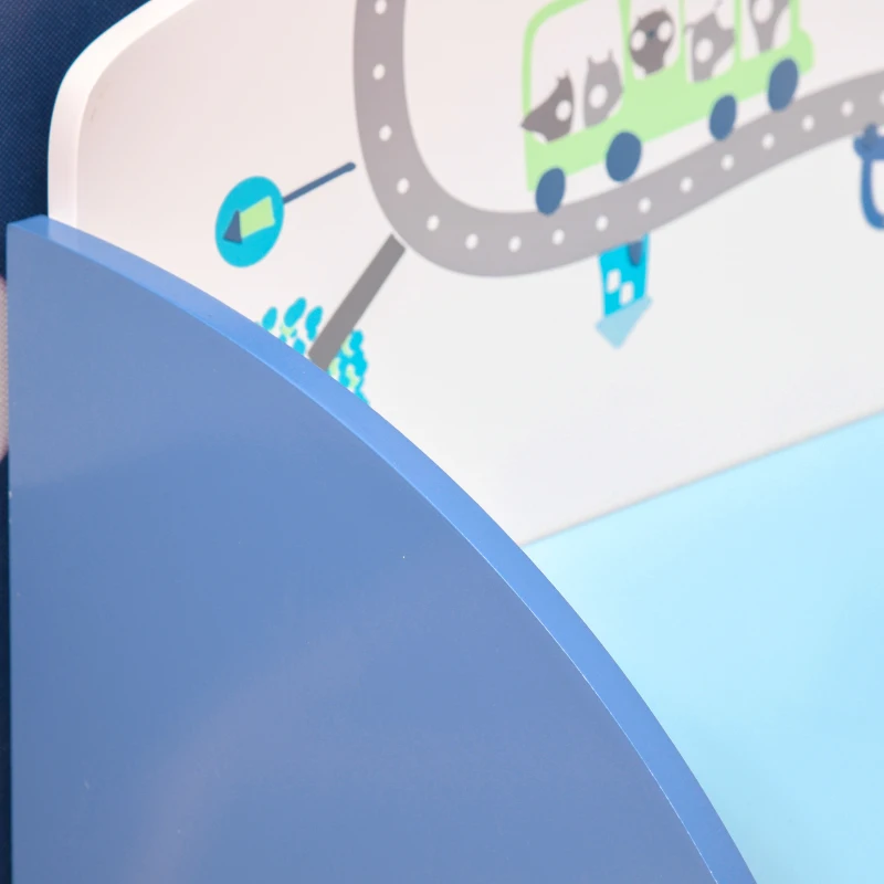 Homcom Cutie Depozitare Jucarii + Banca Albastru pentru Copii