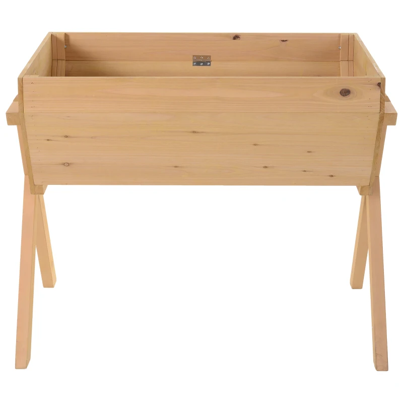 Outsunny ghiveci inalt pentru flori, suport lemn, 100x70x80cm