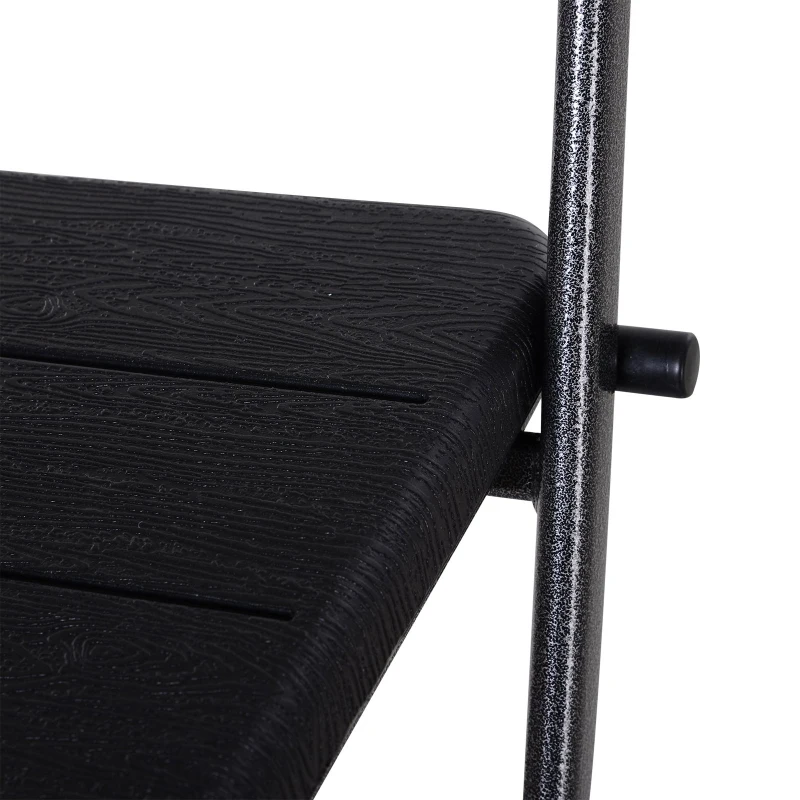 Outsunny Set de Mobilier de Exterior Masa cu 2 Scaune Pliabile Negru