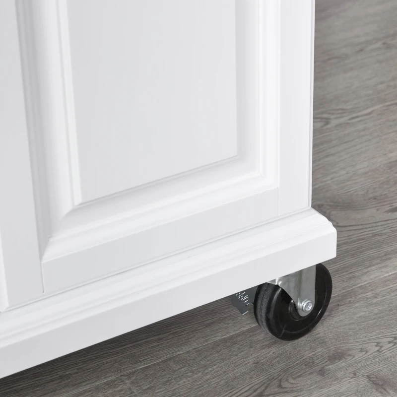 HOMCOM Carucior de bucatarie dulap 4 roti 360° sertar din lemn alb