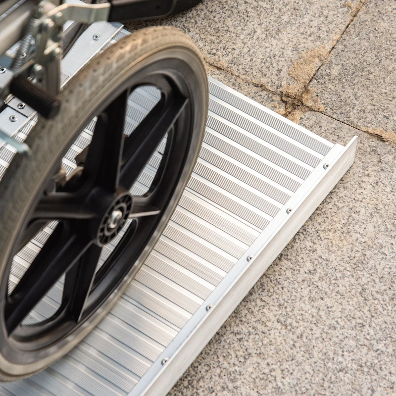 HOMCOM Rampa pliabila pentru scaun cu rotile, aluminiu antiderapant capacitate 270 kg