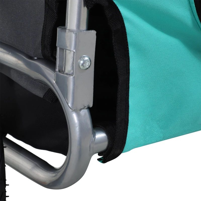 PawHut Rimorchio per Bicicletta per Animali Domestici Ruota 50 cm Impermeabile Azzurro Grigio