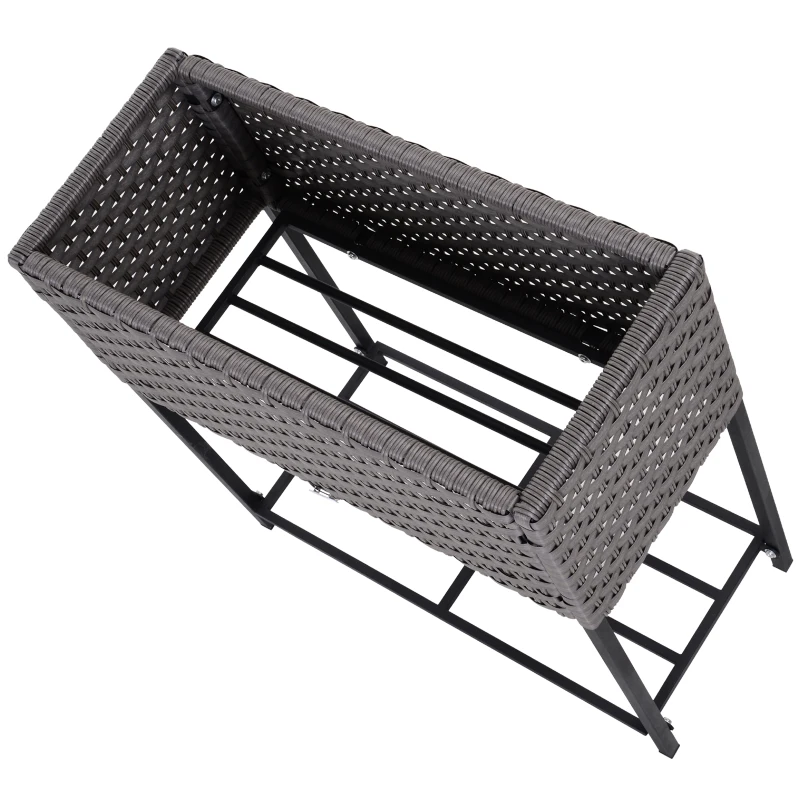 Outsunny vas de flori, cu raft, 70x30x72cm, gri