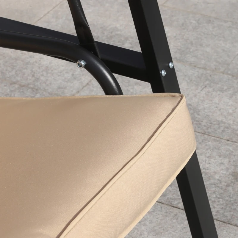 Outsunny Balansoar de Gradina cu 2 locuri, Acoperis reglabil si Structura din otel, 138 x 106 x 174cm