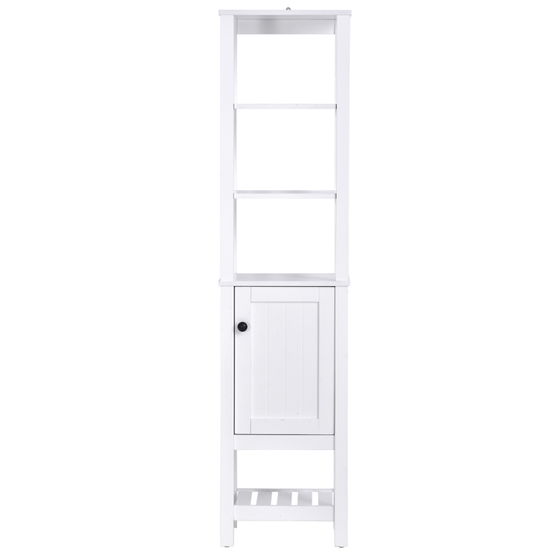 HOMCOM Dulap coloana de baie, design compact raft usa simplu alb