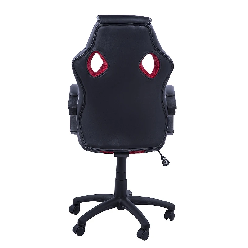 HomCom Scaun de Birou Stil Gaming, Rosu si Negru