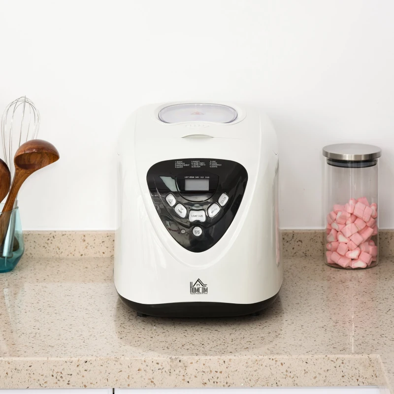 HOMCOM Masina de facut paine 12 Programe 600W, Timer 13 Ore