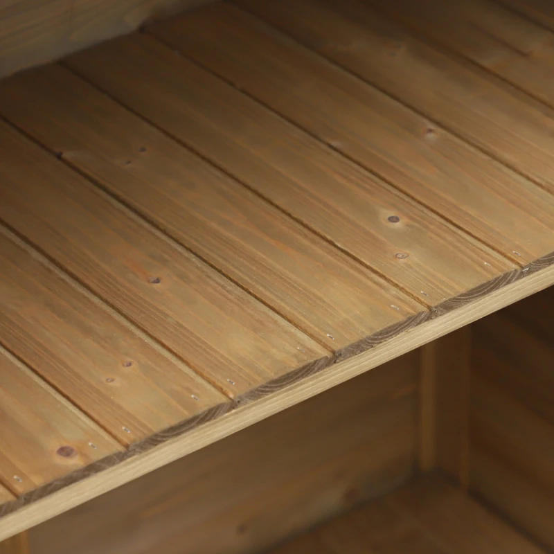 Outsunny Dulap de grădină din lemn de brad cu acoperiș din bitum impermeabil, 87x46.5x96.5cm