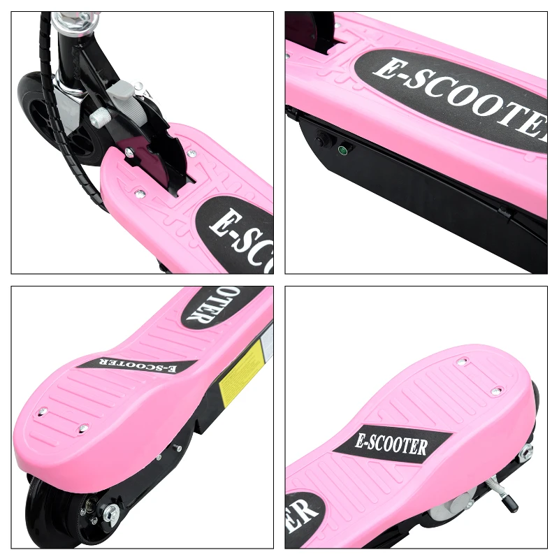 HomCom Monopattino Scooter Elettrico per Bambini 120W Pieghevole Struttura in Metallo, Rosa