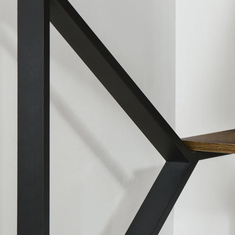 HOMCOM Birou modern, Metal/MDF, 140x60x76 cm, Negru/Maro