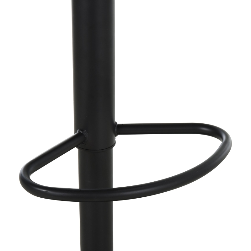 Homcom Set 2 scaune de Bar Pivotante din Otel Negru si Lemn cu Inaltime Reglabila