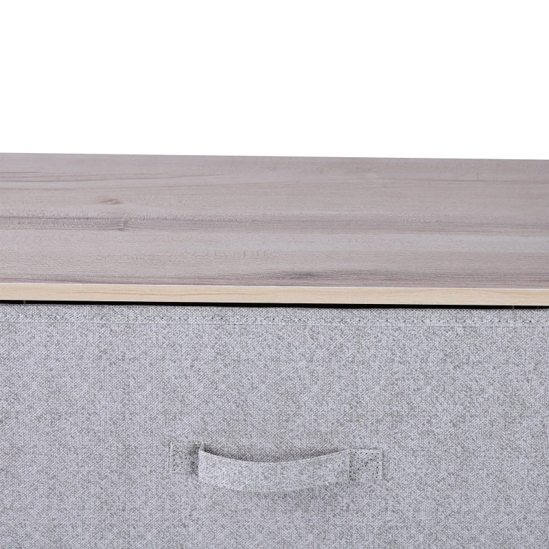 Homcom Mobila Container cu 4 Sertare din Lin Panou Sasiu in Otel Vopsea Praf Raft Superior in MDF Max:25 kg 45x30x92cm