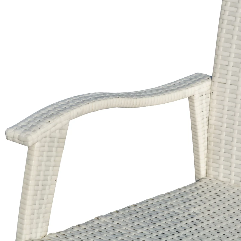 Outsunny canapea din ratan, cu 2 locuri, 120x63x77cm, alb